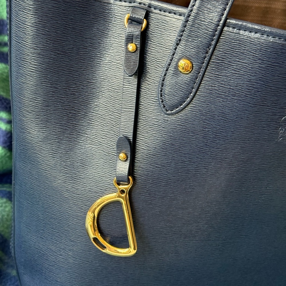 LRL Navy Tote Handbag - Picture 3 of 11